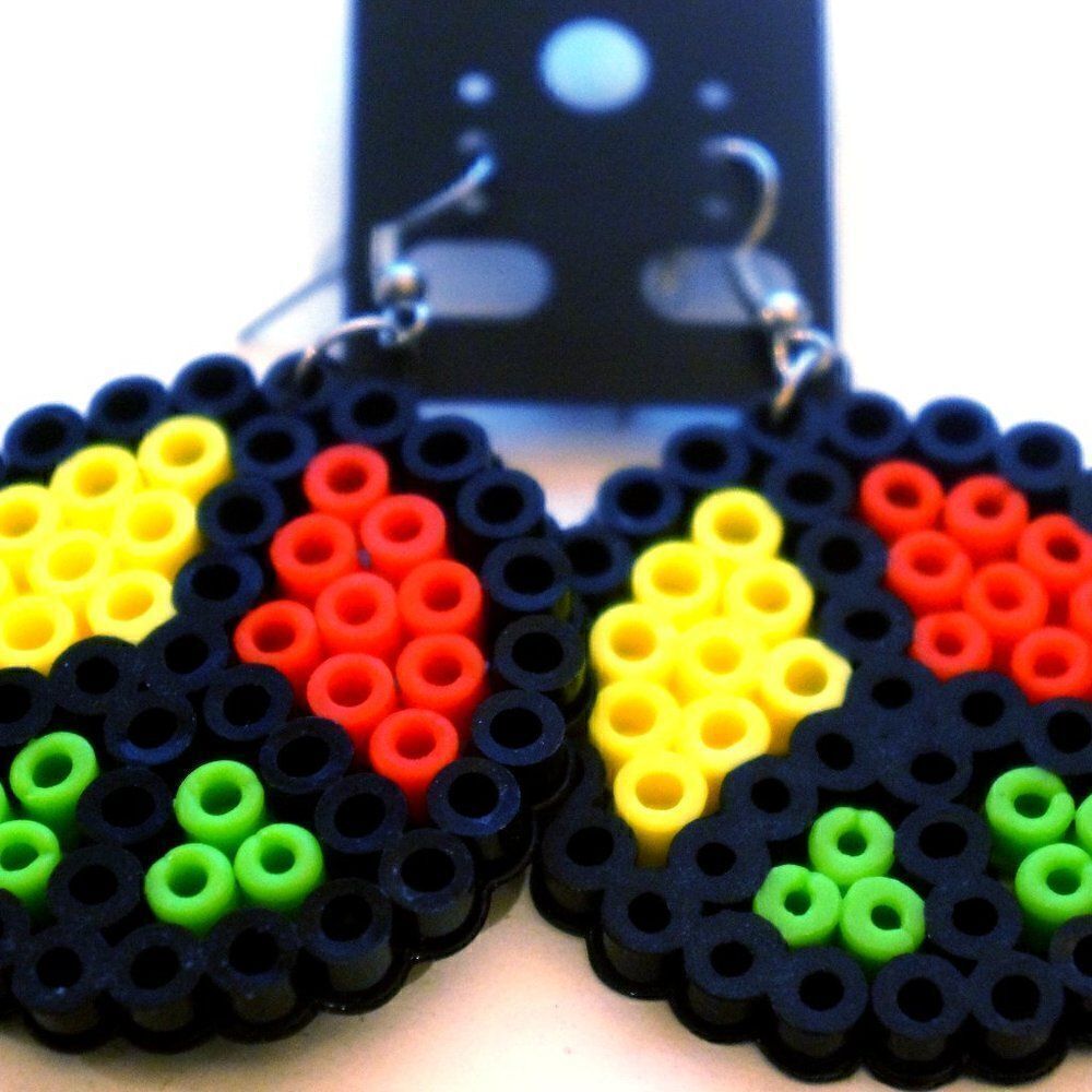 Rasta Peace Perler Earrings